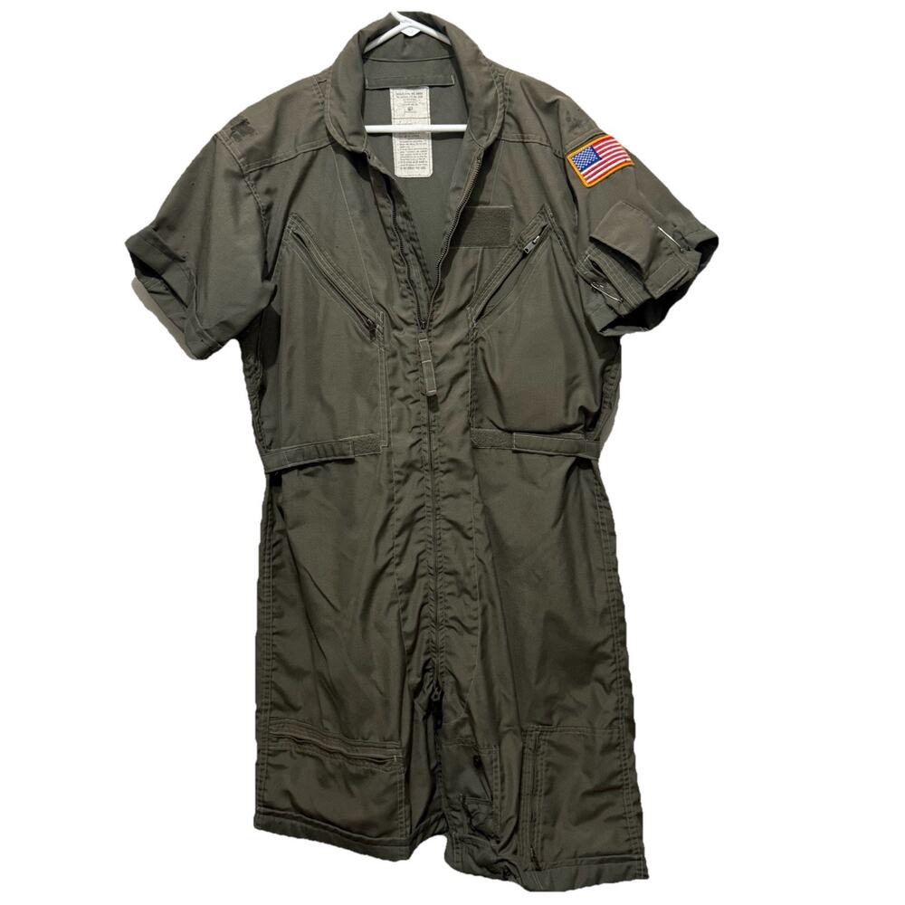 Vintage 70s USAF MIL-C-83141A Short Altered Flight Suit Coveralls Military 44R